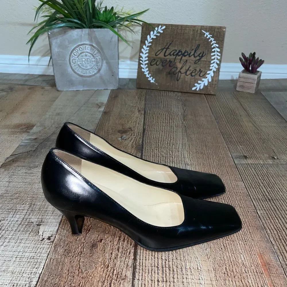 Prada square toe black pumps heels - Picture 2 of 11